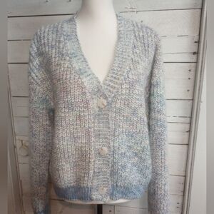 Grace + Karma Large Chunky Knit Button Front Cardigan Sweater Preppy Cottagecore